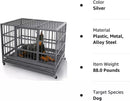 LEMBERI 48/38 inch Heavy Duty Indestructible Metal Dog Crate DC01