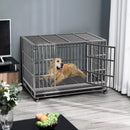 LEMBERI 48/38 inch Heavy Duty Indestructible Metal Dog Crate DC01