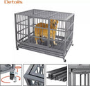 LEMBERI 48/38 inch Heavy Duty Indestructible Metal Dog Crate DC01