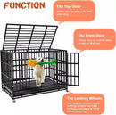 LEMBERI 48/38 inch Heavy Duty Indestructible Metal Dog Crate DC01