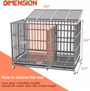 LEMBERI 48/38 inch Heavy Duty Indestructible Metal Dog Crate DC01