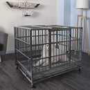 LEMBERI 48/38 inch Heavy Duty Indestructible Metal Dog Crate DC01