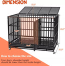 LEMBERI 48/38 inch Heavy Duty Indestructible Metal Dog Crate DC01