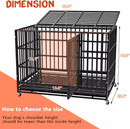 LEMBERI 48/38 inch Heavy Duty Indestructible Metal Dog Crate DC01