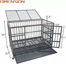 LEMBERI 48/38 inch Heavy Duty Indestructible Metal Dog Crate DC01