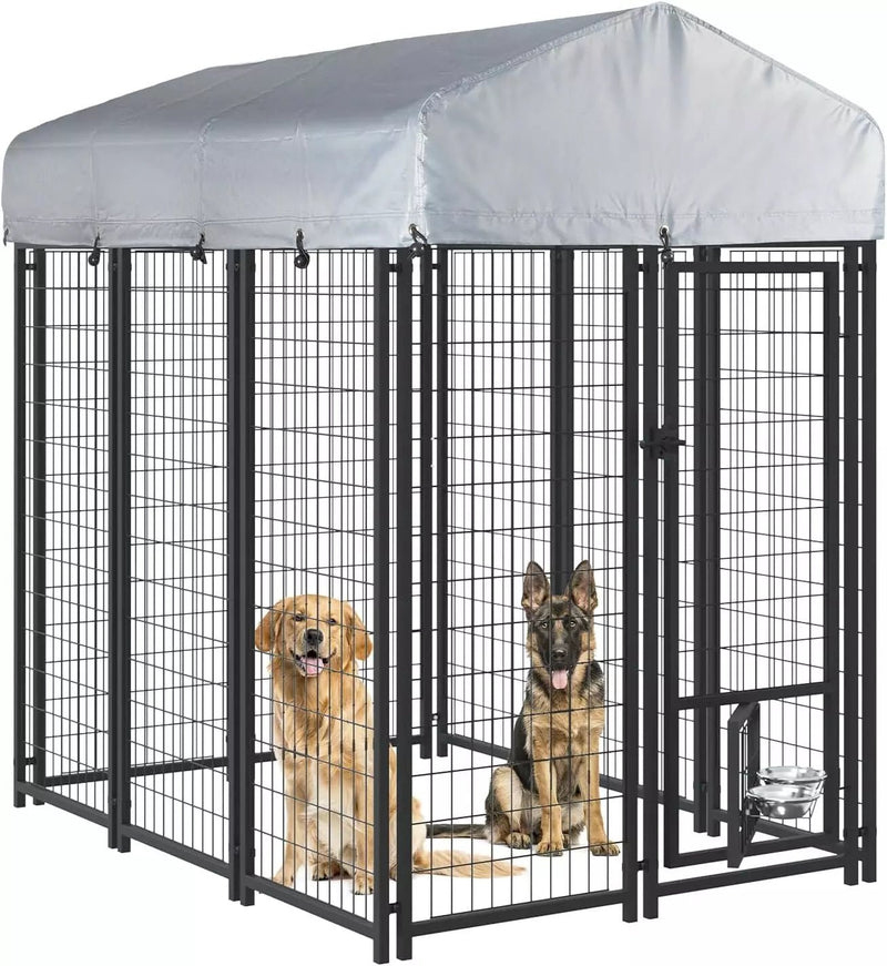 LEMBERI 8x4x6 FT Outdoor Dog Kennel for Large Dogs PLB02
