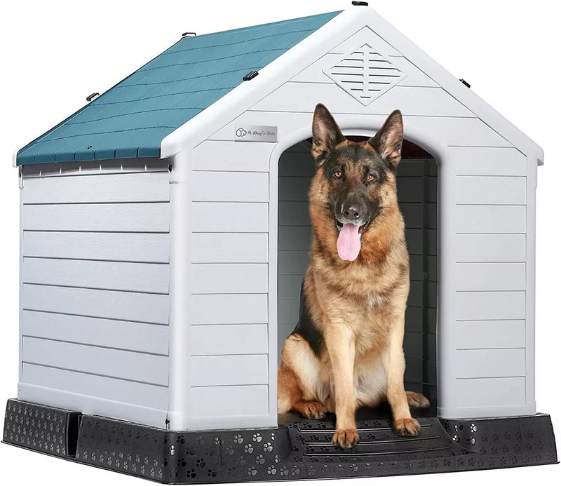 LEMBERI Indoor/Outdoor Durable Dog House with Air Vents & Elevated Floor 42 inch / Brown LEMBERI Indoor/Outdoor Durable Dog House with Air Vents & Elevated Floor 42 inch / Brown