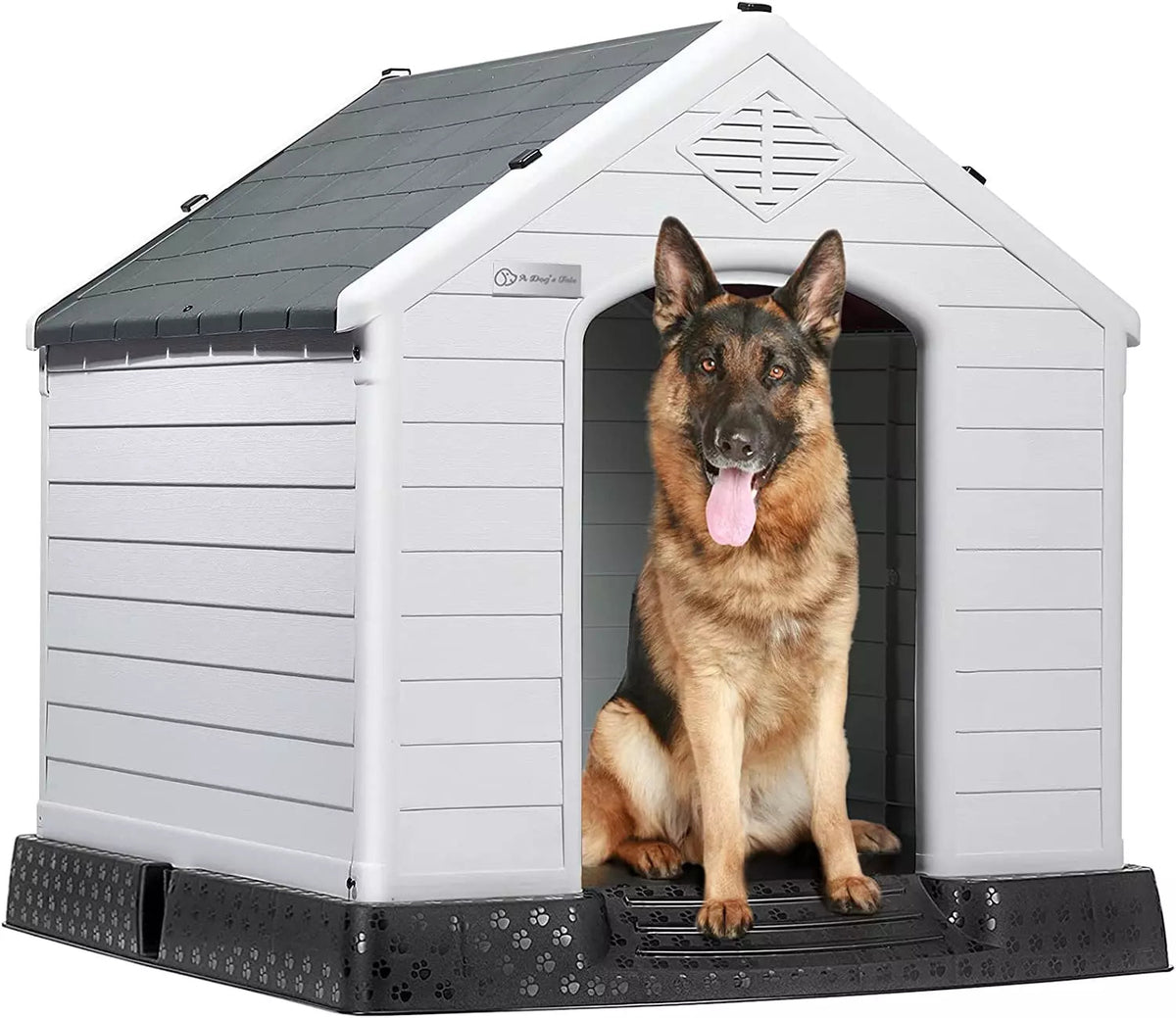 LEMBERI Indoor/Outdoor Durable Dog House with Air Vents & Elevated