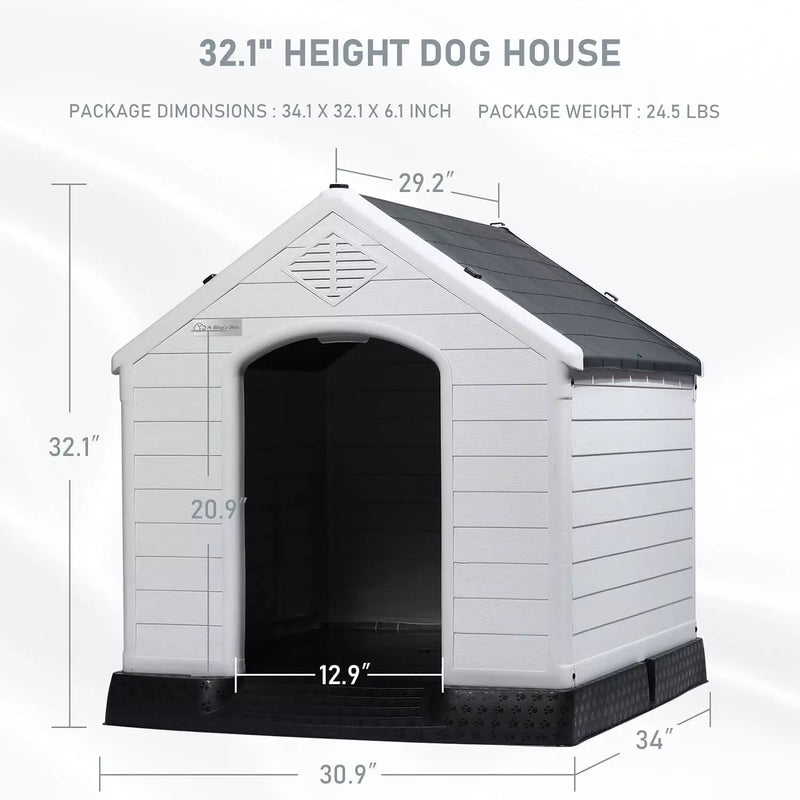 LEMBERI Indoor/Outdoor Durable Dog House with Air Vents and Elevated Floor DH01