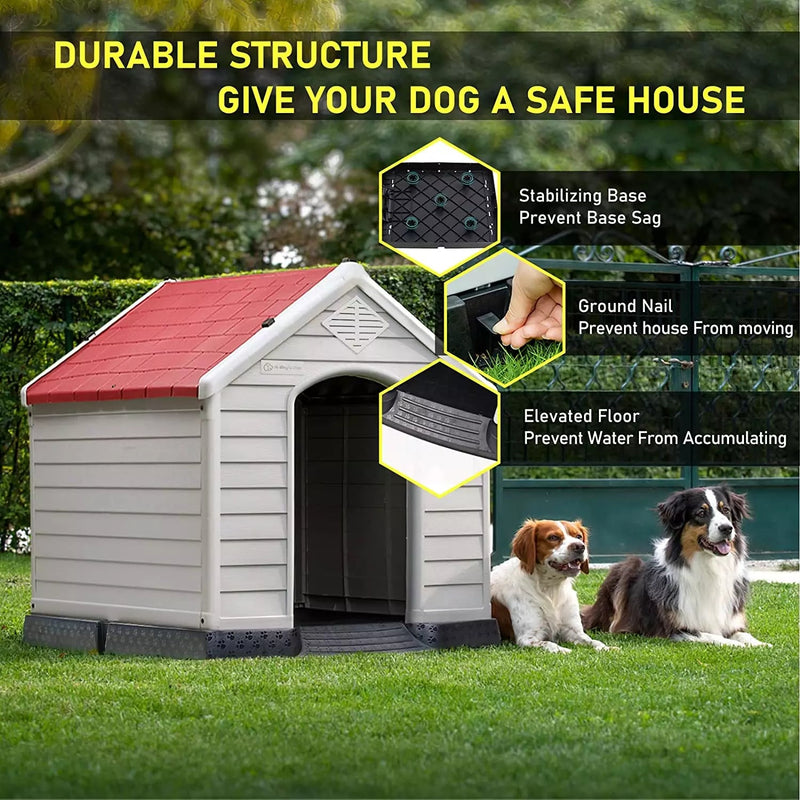 LEMBERI Indoor/Outdoor Durable Dog House with Air Vents and Elevated Floor DH01