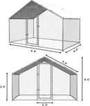 LEMBERI Large Metal Chicken Coop with Waterproof and Anti-UV Cover CC01