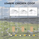 LEMBERI Large Metal Chicken Coop with Waterproof and Anti-UV Cover CC01