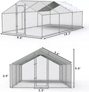 LEMBERI Large Metal Chicken Coop with Waterproof and Anti-UV Cover CC01