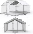 LEMBERI Large Metal Chicken Coop with Waterproof and Anti-UV Cover CC01