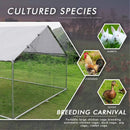 LEMBERI Large Metal Chicken Coop with Waterproof and Anti-UV Cover CC01