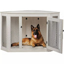 OFIKA Corner Dog Crate Furniture with Metal Mesh DH02 Vitesse Home