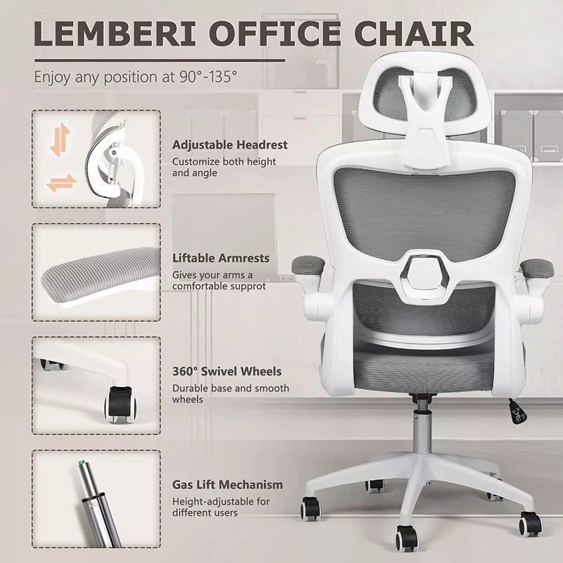 OFIKA Ergonomic Office Chair, High Back Mesh Desk Chair with Adjustable Headrest