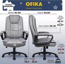 OFIKA High Back Heavy Duty Executive Office PC Chair, 400LBS 8Hours, Grey OFC01 Vitesse Home