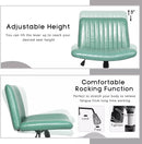 PUKAMI Armless Desk Chair No Wheels with Ottoman&Lumbar Support