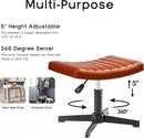 PUKAMI Armless Desk Chair No Wheels with Ottoman&Lumbar Support