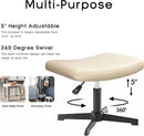 PUKAMI Armless Desk Chair No Wheels with Ottoman&Lumbar Support