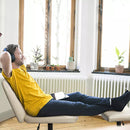 PUKAMI Armless Desk Chair No Wheels with Ottoman&Lumbar Support