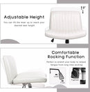 PUKAMI Armless Desk Chair No Wheels with Ottoman&Lumbar Support