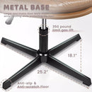 PUKAMI Armless Home Office Desk Chair No Wheels, PU Leather Upholstered Mid-Back Vanity Task Chair Vitesse Home