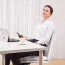 PUKAMI Armless Home Office Desk Chair No Wheels, PU Leather Upholstered Mid-Back Vanity Task Chair Vitesse Home