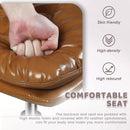 PUKAMI Armless Home Office Desk Chair No Wheels, PU Leather Upholstered Mid-Back Vanity Task Chair Vitesse Home