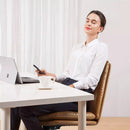 PUKAMI Armless Home Office Desk Chair No Wheels, PU Leather Upholstered Mid-Back Vanity Task Chair Vitesse Home