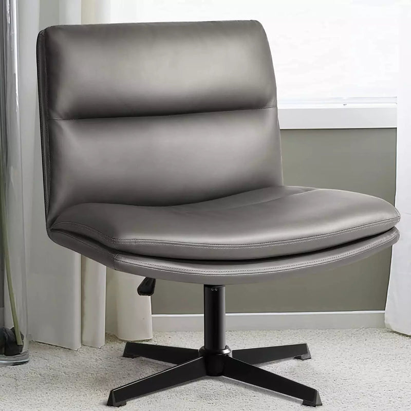 Faux leather desk chair no wheels Clearance
