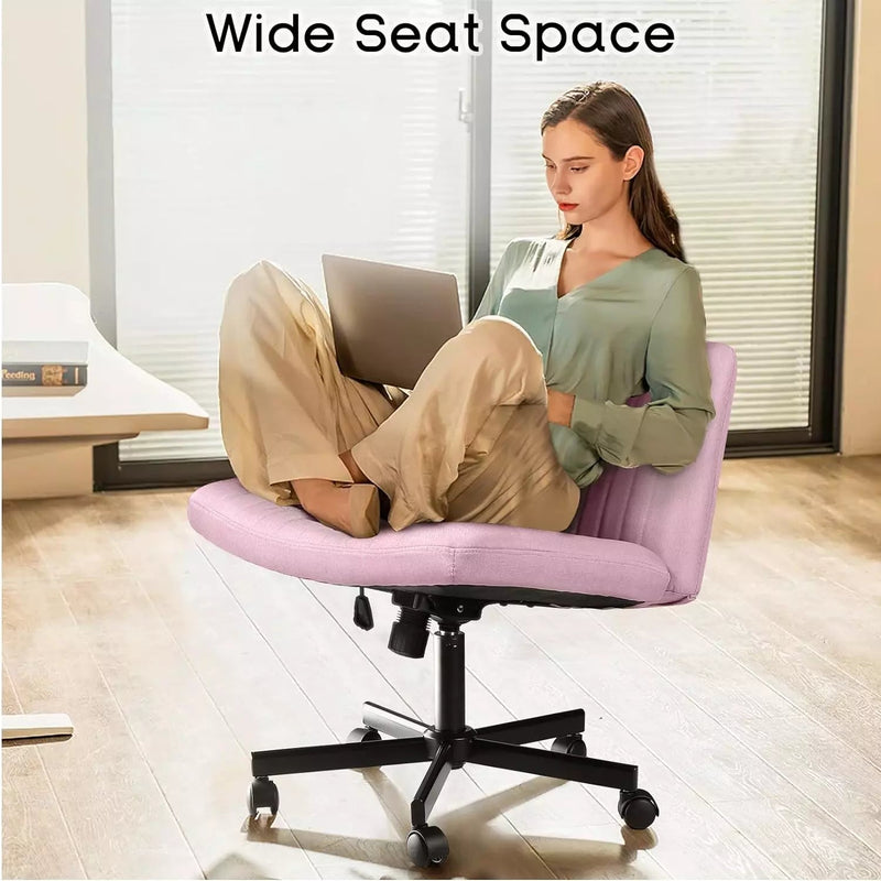 PUKAMI Armless Office Desk Chair with Wheels