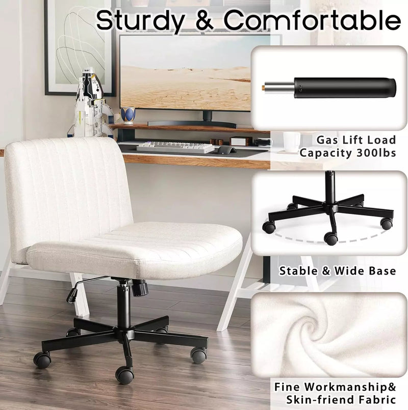 PUKAMI Armless Office Desk Chair with Wheels