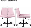 PUKAMI Armless Office Desk Chair with Wheels