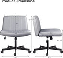 PUKAMI Armless Office Desk Chair with Wheels