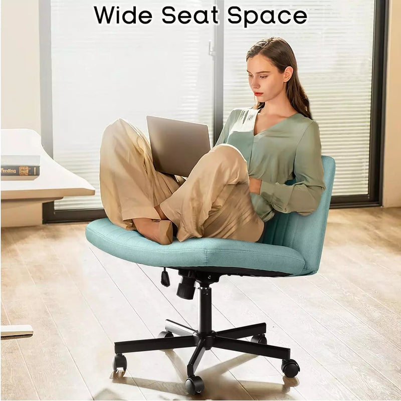 PUKAMI Armless Office Desk Chair with Wheels