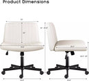 PUKAMI Armless Office Desk Chair with Wheels