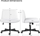 PUKAMI Armless Office Desk Chair with Wheels