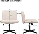 PUKAMI Armless Swivel Office Chair, Height Adjustable Wide Seat Vanity Chair OF06 Vitesse Home