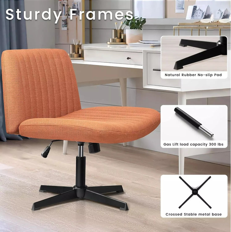 Genuine leather armless office chair hotsell