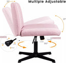 PUKAMI Armless Swivel Office Chair, Height Adjustable Wide Seat Vanity Chair OF06 Vitesse Home