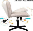 PUKAMI Armless Swivel Office Chair, Height Adjustable Wide Seat Vanity Chair OF06 Vitesse Home