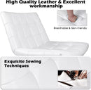 PUKAMI Mid Century Modern Accent Chair,Faux Leather Swivel Desk Chair No Wheels