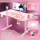 Vitesse 40" Cute Pink T-Shaped Small Gaming Desk with Headphone Hook TD05 Vitesse Home