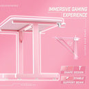 Vitesse 40" Cute Pink T-Shaped Small Gaming Desk with Headphone Hook TD05 Vitesse Home