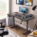 Vitesse 40-inch T-Shaped Black Small Gaming Desk with Free Mat