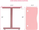 Vitesse 40 inch T-Shaped Small Gaming Desk, Pink gaming desk with Headphone Hook