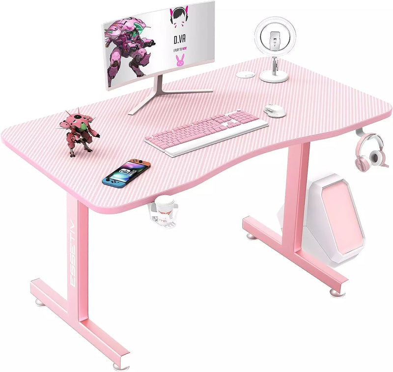 Vitesse 63 inch Gaming Desk T Shaped Computer Desk with Free large