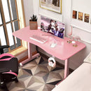 Vitesse 40 inch T-Shaped Small Gaming Desk, Pink gaming desk with Headphone Hook